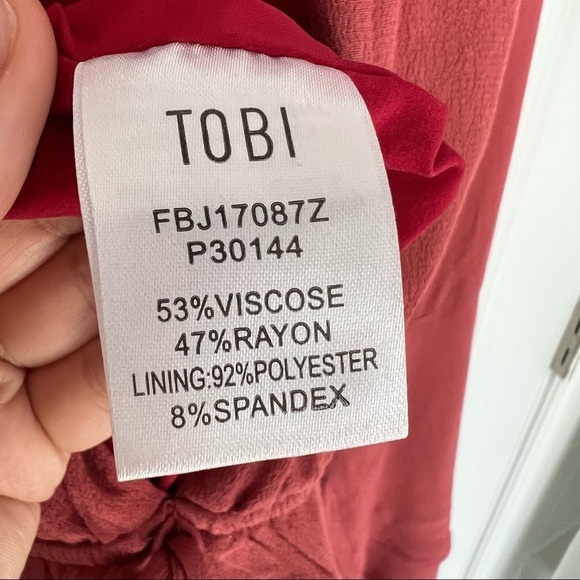 TOBI DOUBLE OVER DOUBLE BELLE SLEEVE BRICK ROMPER size M - Picture 10 of 12